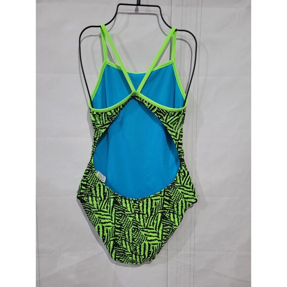 The Finals SZ 38 / L Swimsuit Wing Back Green Funnies Tiger Tribal Design - Picture 4 of 7